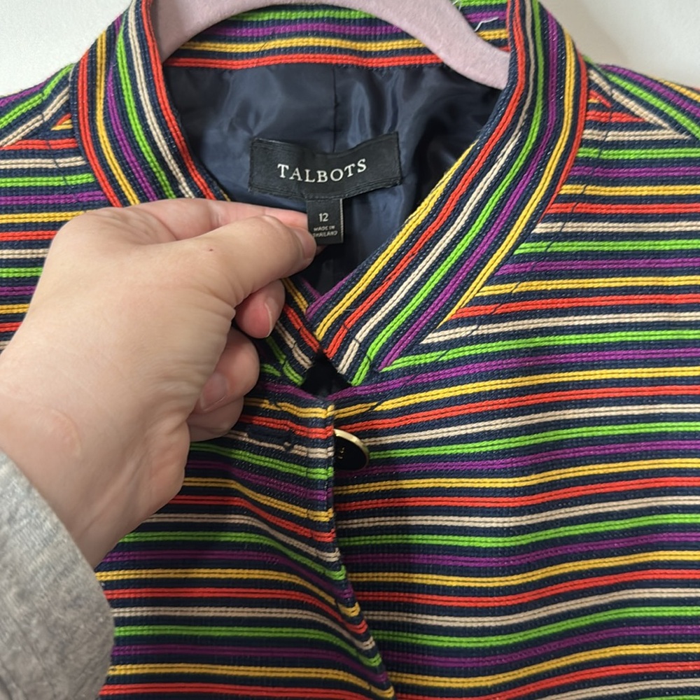 Talbots Womens Stripes Blazer Jacket - Picture 2 of 4